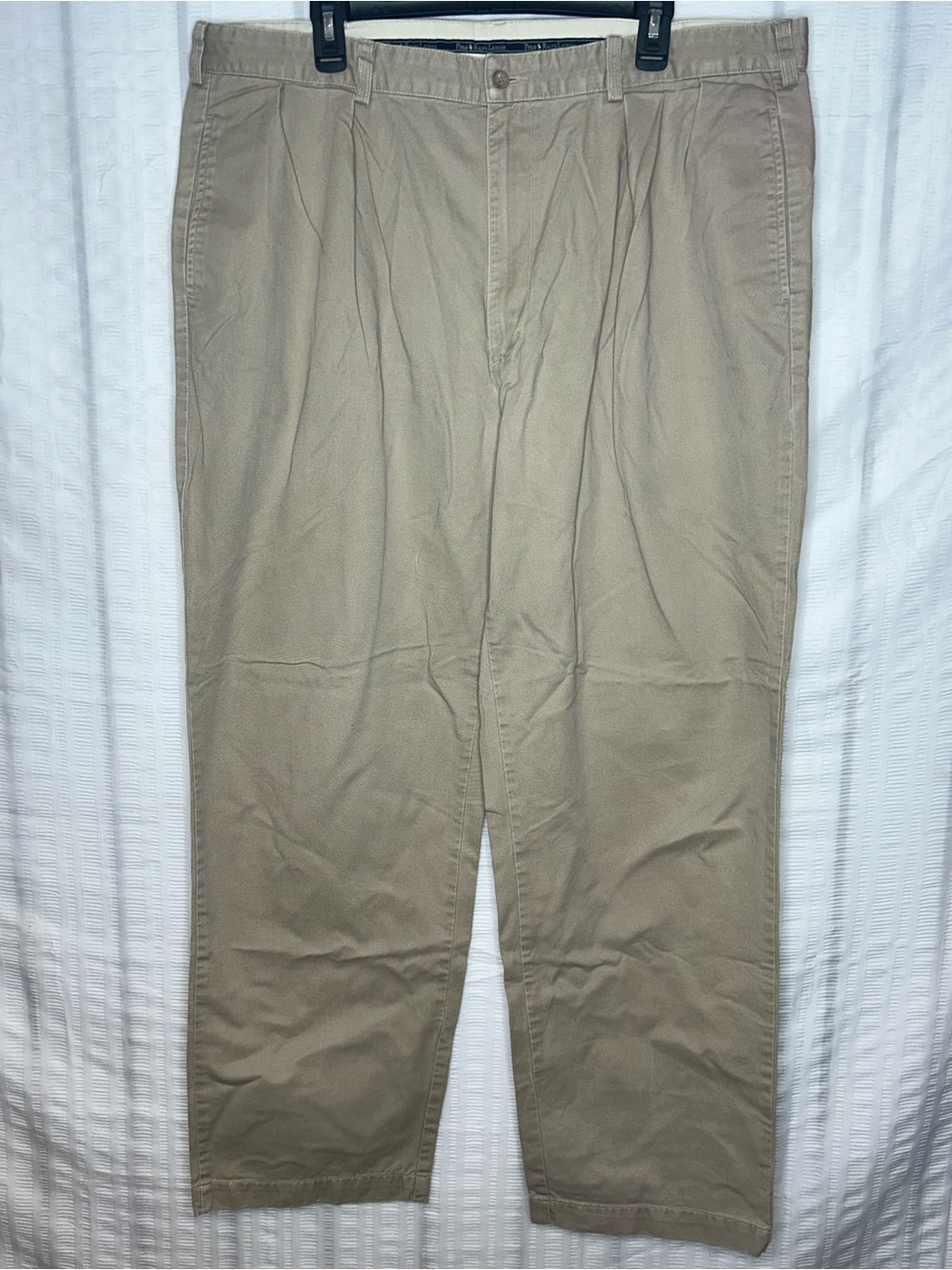 VINTAGE POLO RALPH LAUREN PLEATED Andrew PANTS 42x32 LIGHT BEIGE Chino 534